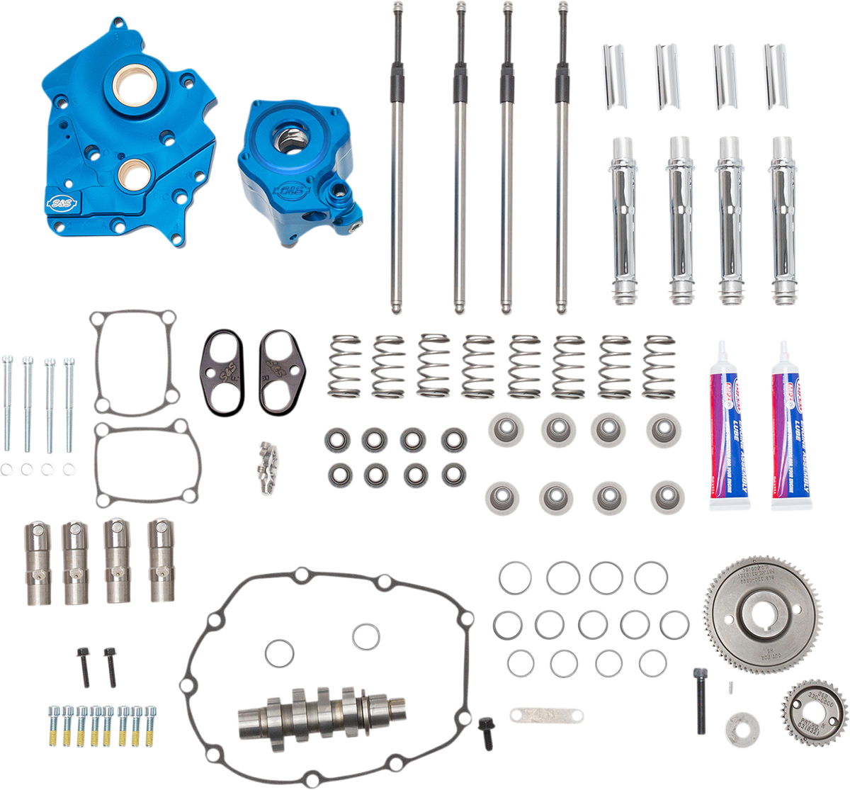 S&amp;S Cycle Cam Chest Kit - Water Cooled - Gear Drive - 540 Cam - Chrome Pushrod Tubes - M8