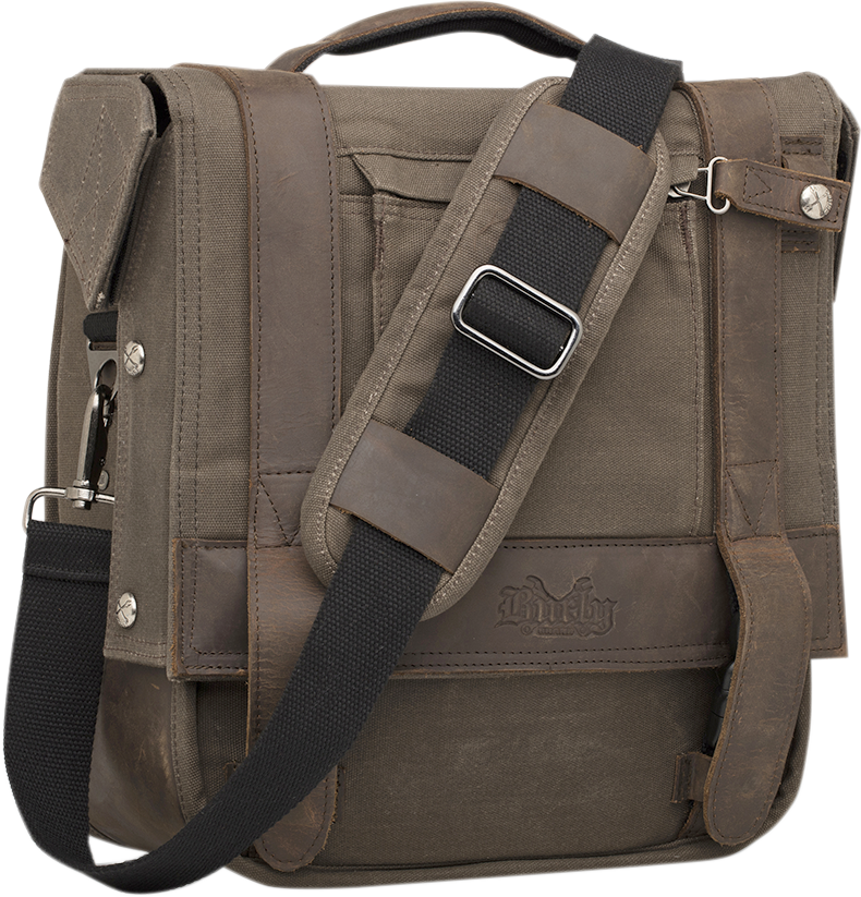Burly Brand Voyager Detachable Waxed Cotton Saddlebag - Brown