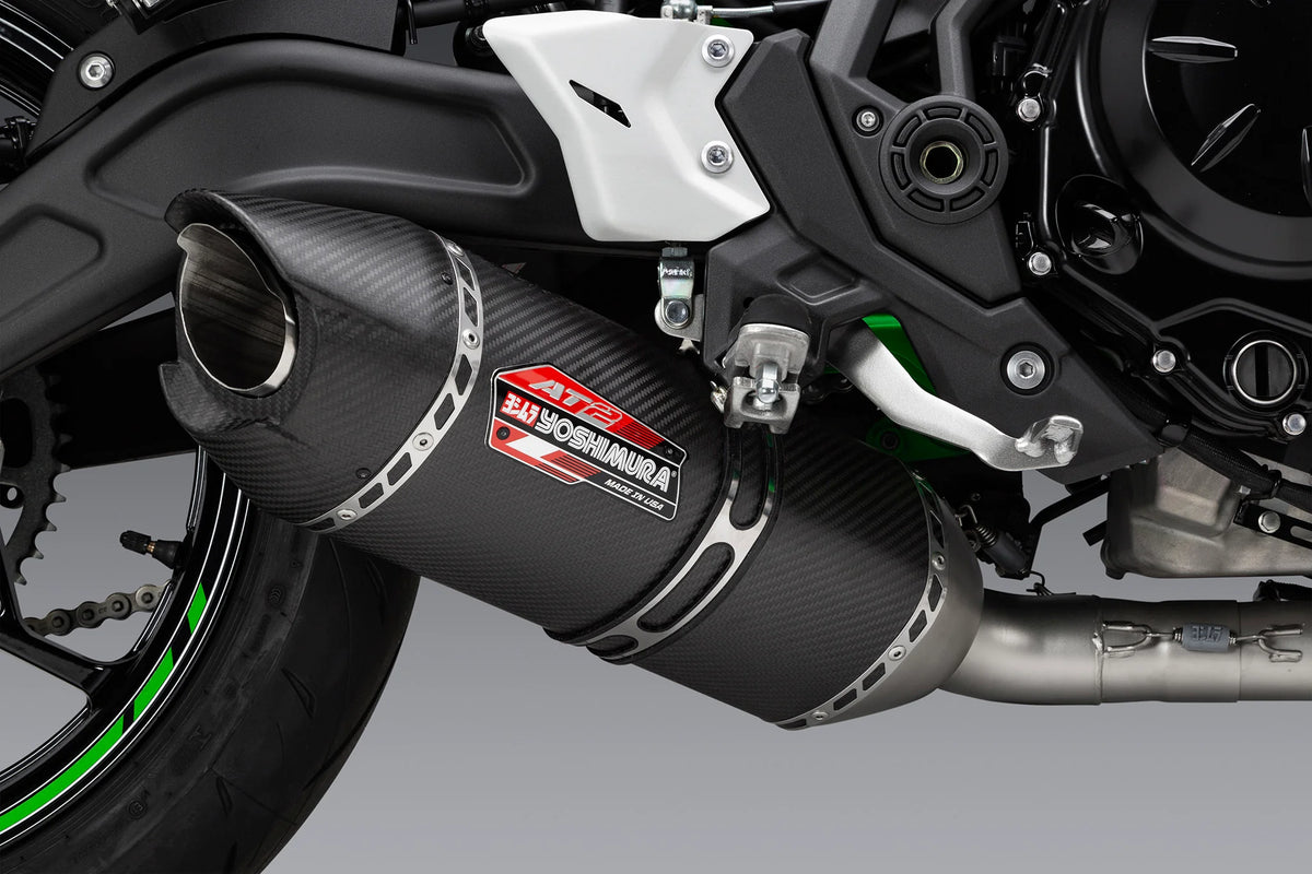 Yoshimura NINJA/Z 650 17-26 Race AT2 Stainless Full Exhaust, W/ Carbon Fiber Muffler