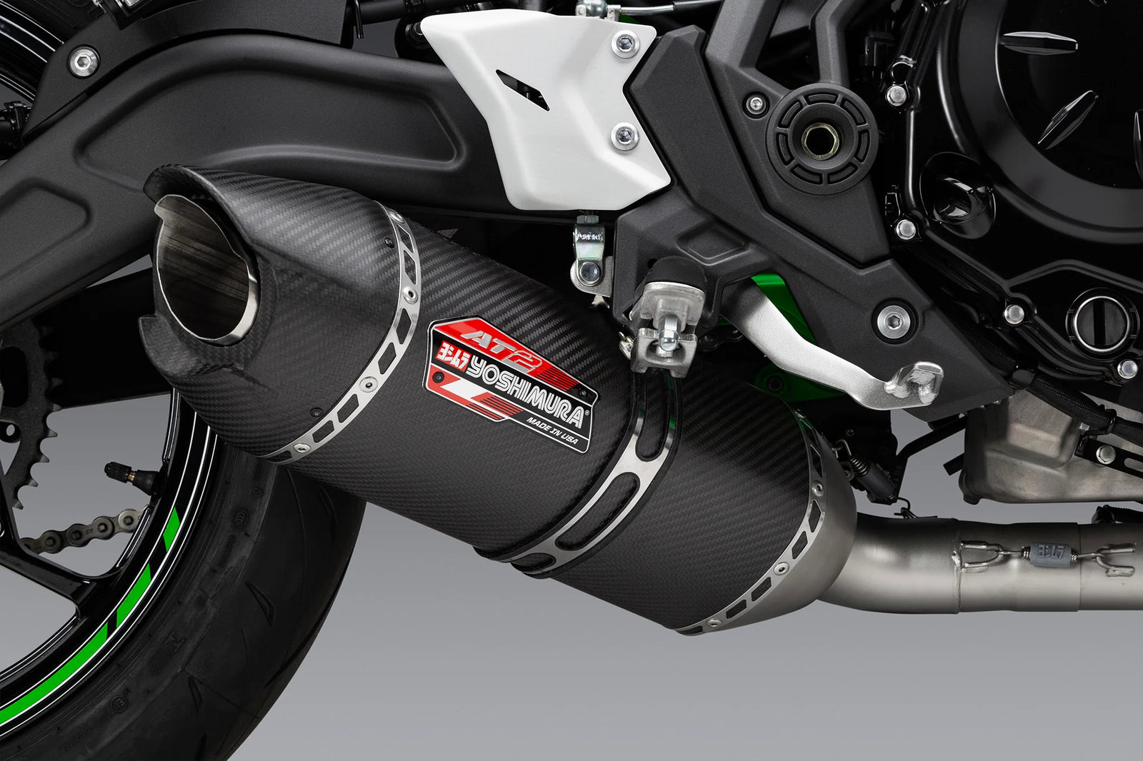 Yoshimura NINJA/Z 650 17-26 Race AT2 Stainless Full Exhaust, W/ Carbon Fiber Muffler