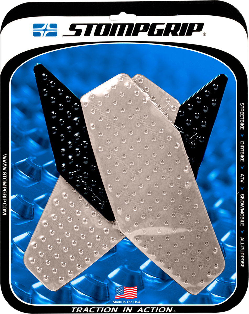 StompGrip Tank Grips - Volcano - Clear/Black - Yamaha - YZF '08-'16