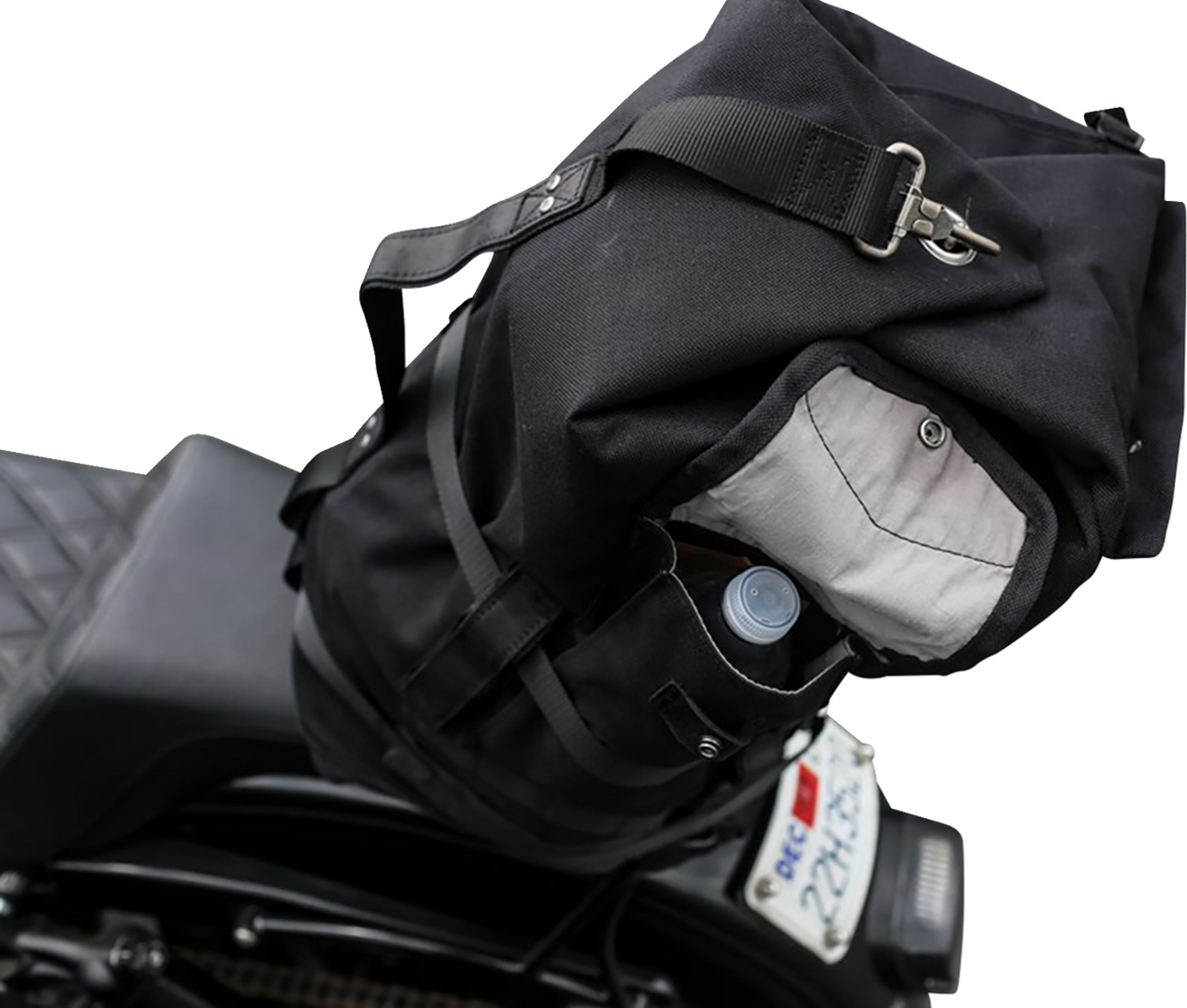 Burly Brand Voyager Sissy Bar Backpack - Black / Cordura / Leather