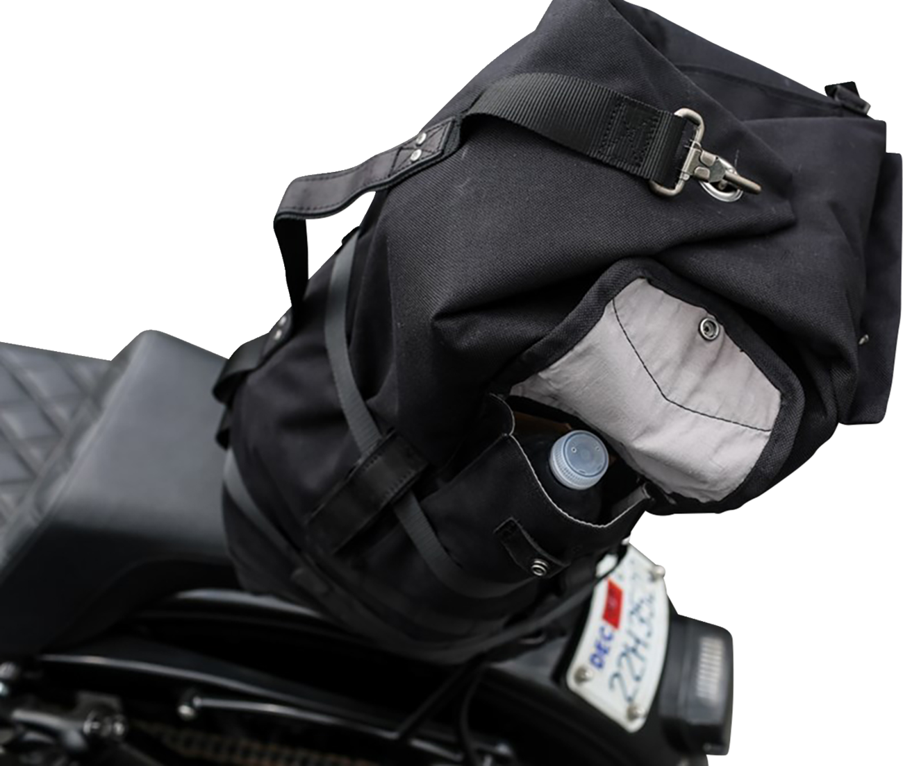Burly Brand Voyager Sissy Bar Backpack - Black / Cordura / Leather