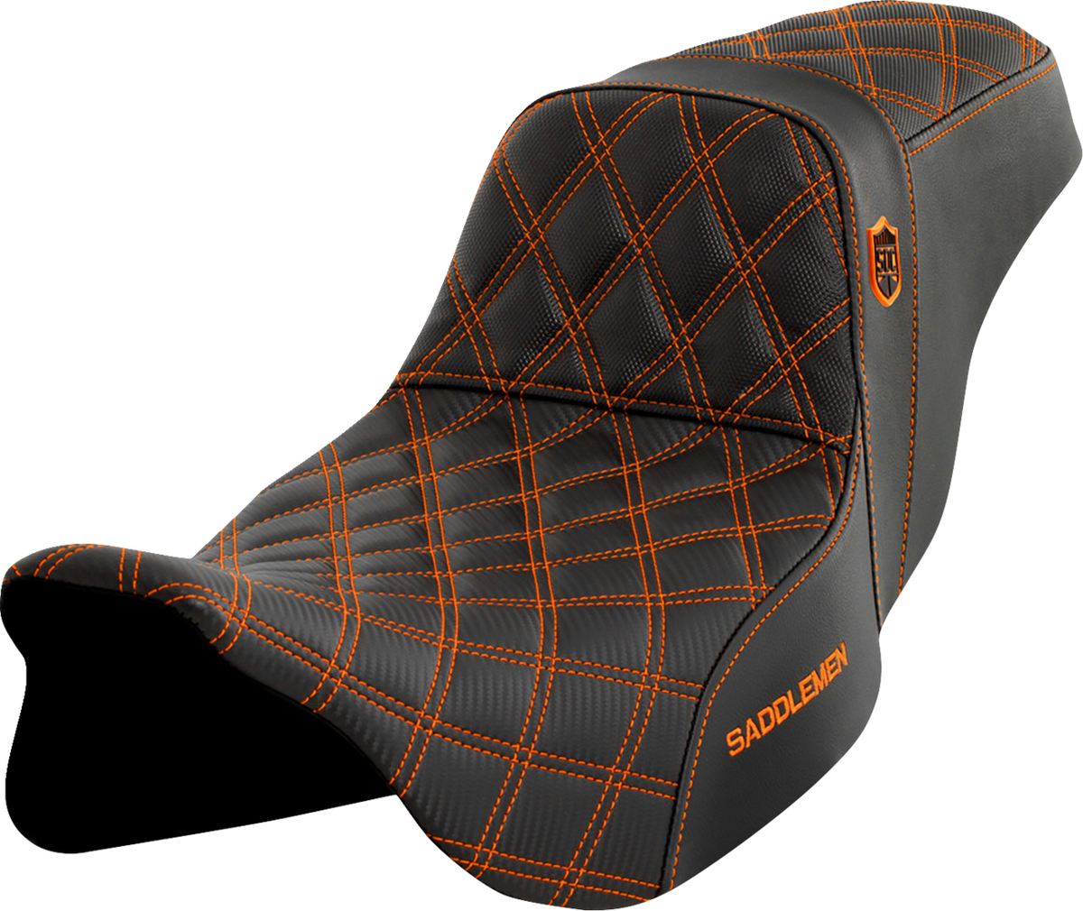 Saddlemen Pro Series SDC Performance Seat - W/O Backrest - Orange Stitch - FLH/FLT '08-'23