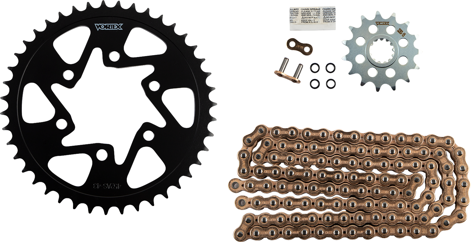 Vortex Chain And Sprocket Kit - WSS - Gold - Kawasaki Ninja ZX-6R