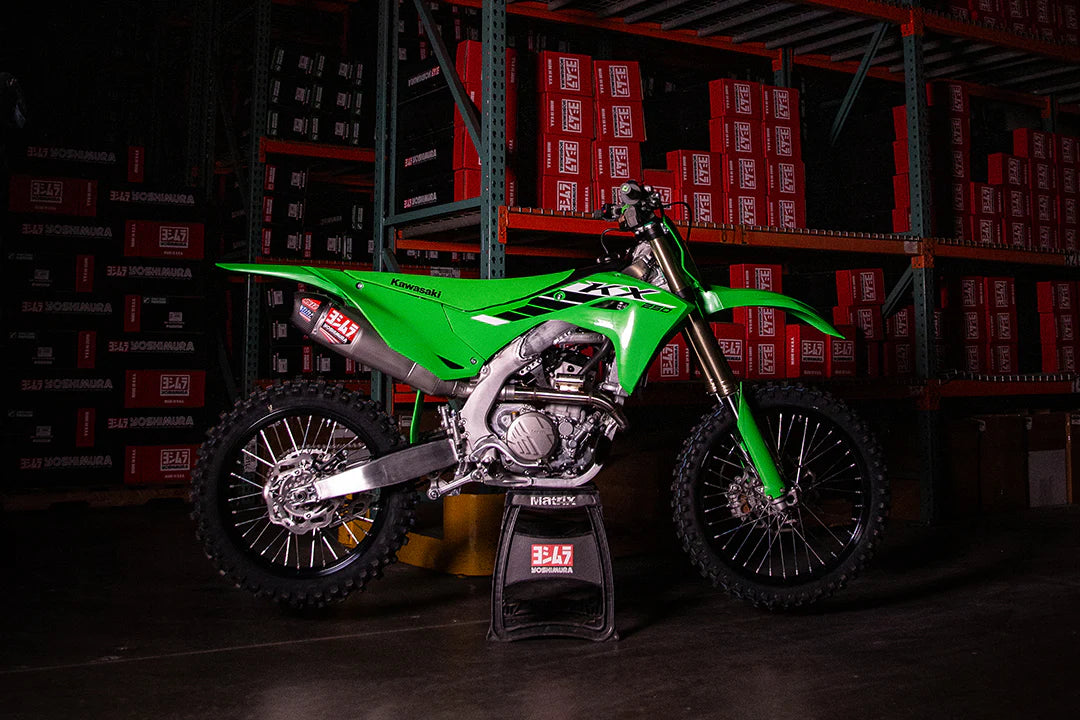 Yoshimura KX250/X 25-26 RS-12 Stainless Full Exhaust, W/ Stainless Muffler