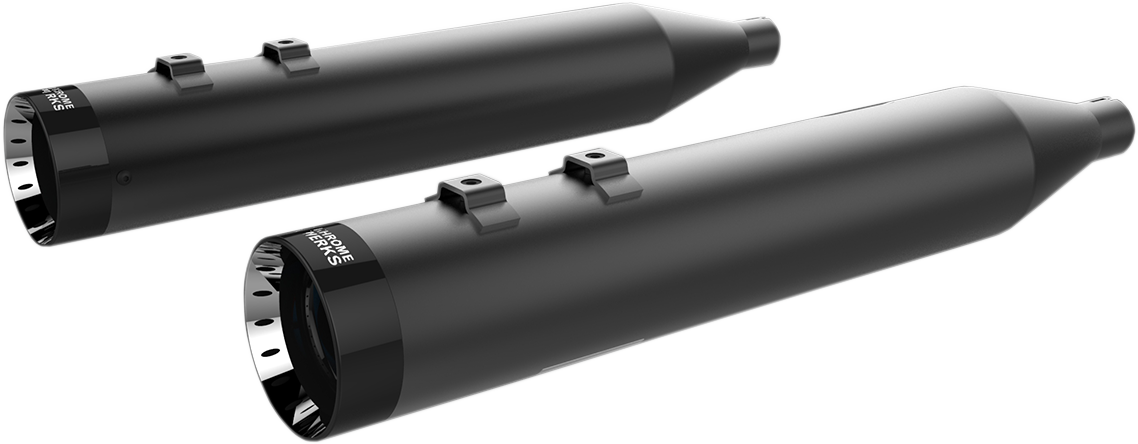 Khrome Werks 4-1/2" HP-Plus® Slip-On Mufflers - Black With Turbine Tip