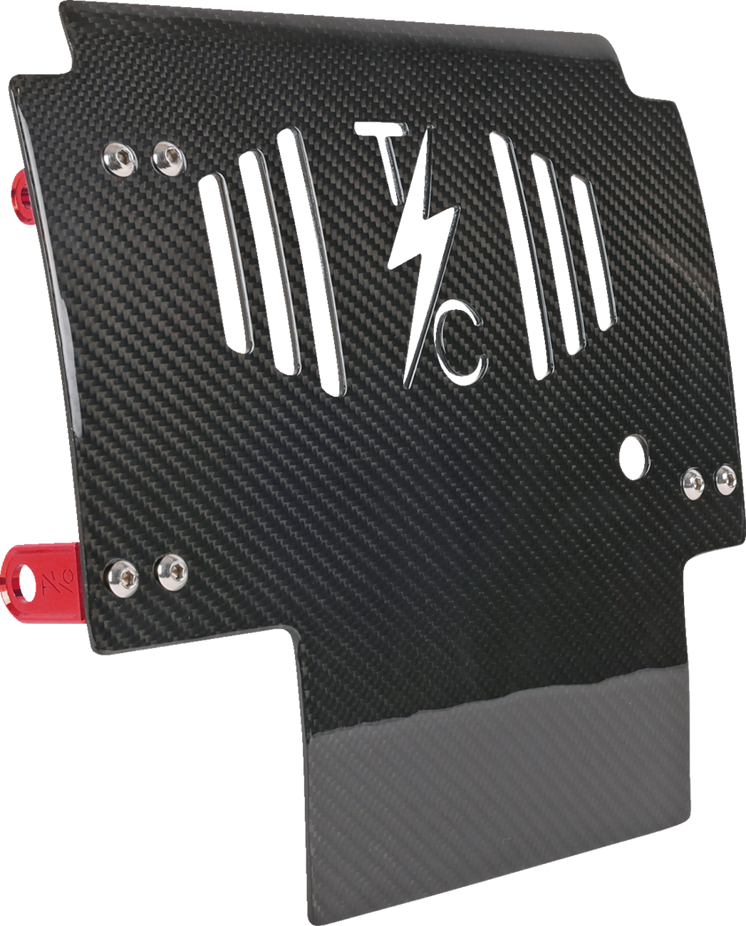 Thrashin Supply CO. Skid Plate - Carbon Fiber/Gloss - With Red Brackets - FLHX/FLTRX