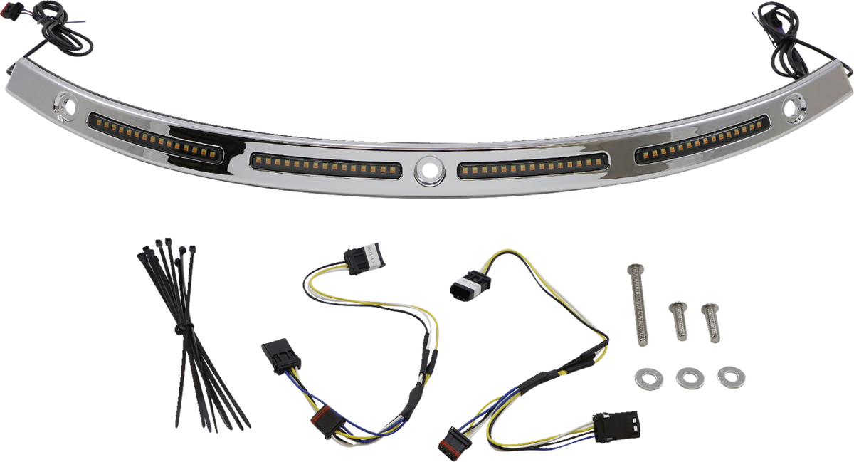 Custom Dynamics Windshield Trim - Sequential Turn Signals - Chrome