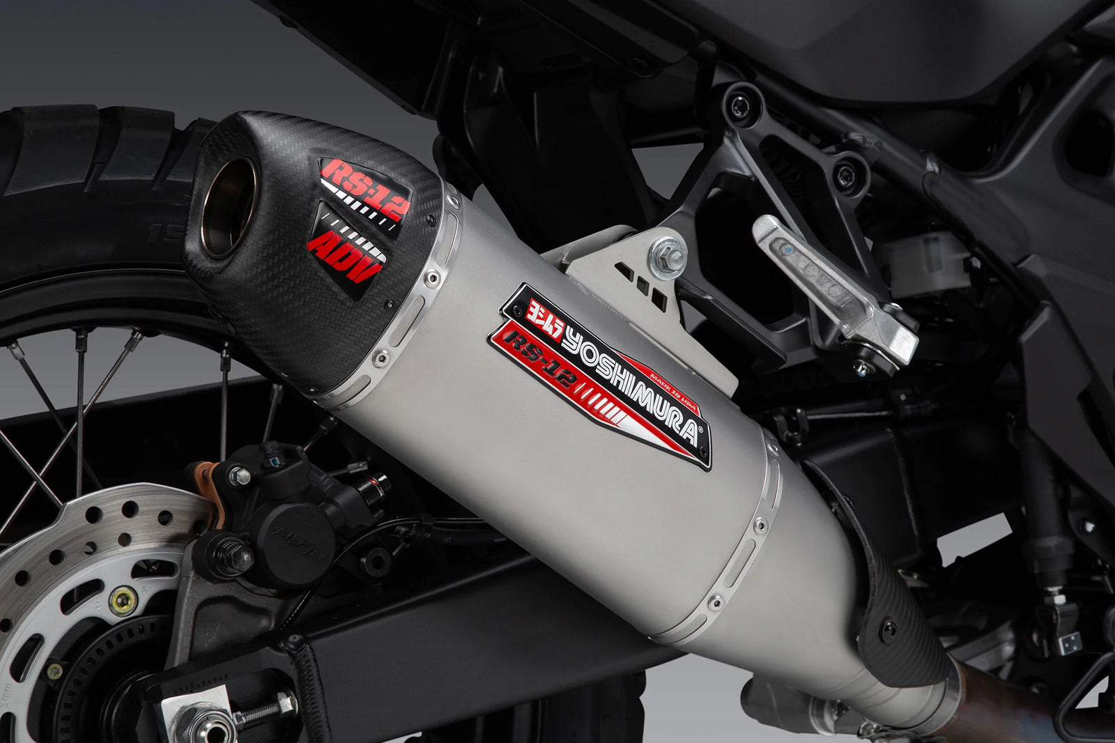 Yoshimura TRANSALP 2024 RS-12 Stainless Slip-On Exhaust, W/ Stainless Muffler