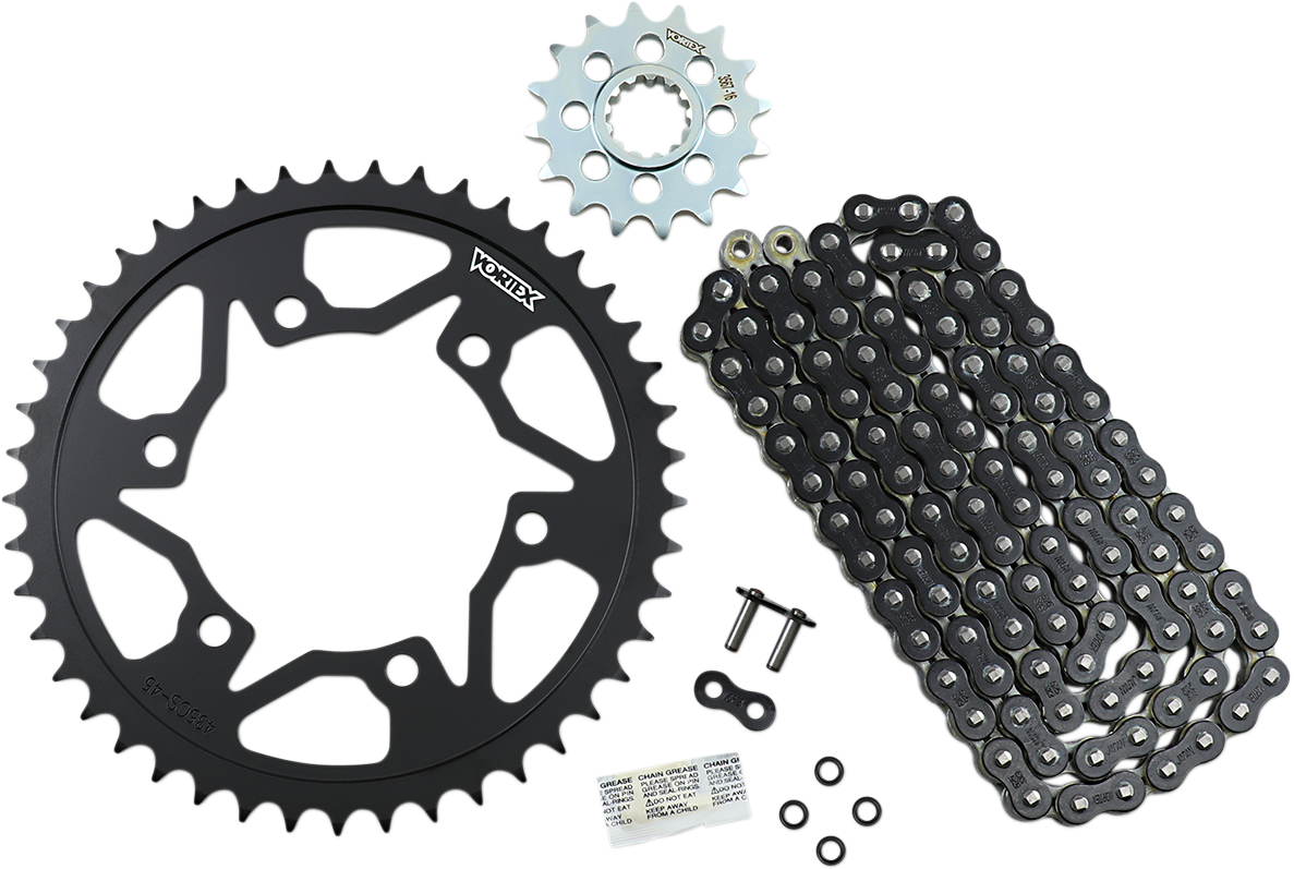 Vortex Chain And Sprocket Kit - WSS - Black - Yamaha FJ/FZ/MT-09/XSR900