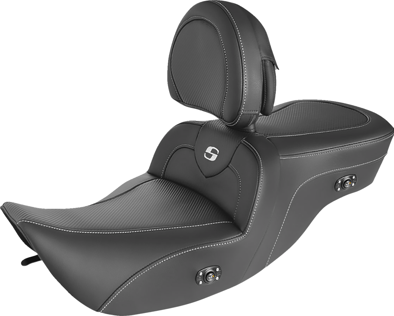 Saddlemen Heated Roadsofa™ Seat - Carbon Fiber - W/ Backrest