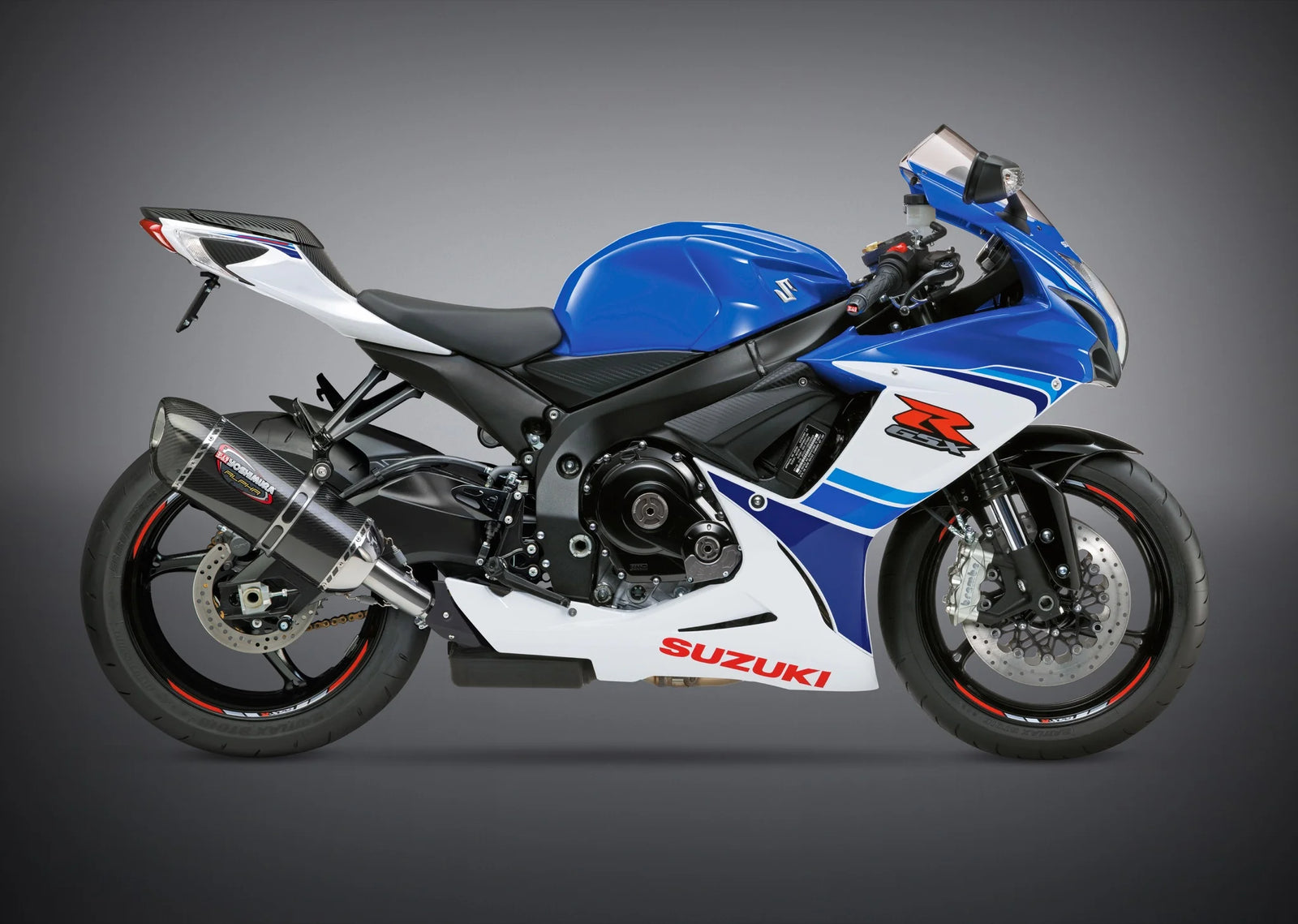 Yoshimura GSX-R600/750 11-26 ALPHA Stainless Slip-On Exhaust, W/ Carbon Fiber Muffler