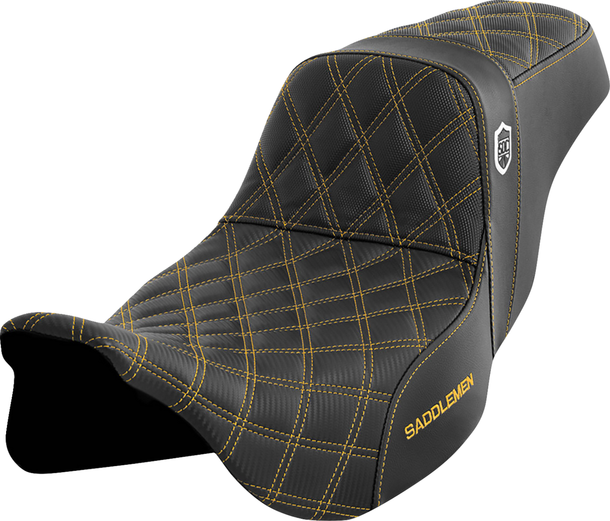 Saddlemen Pro Series SDC Performance Seat - W/O Backrest - Gold Stitch - FLH/FLT '08-'23