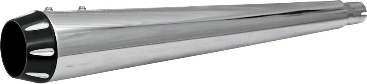 Bassani Xhaust End Cap - Black - Fluted - Megaphone