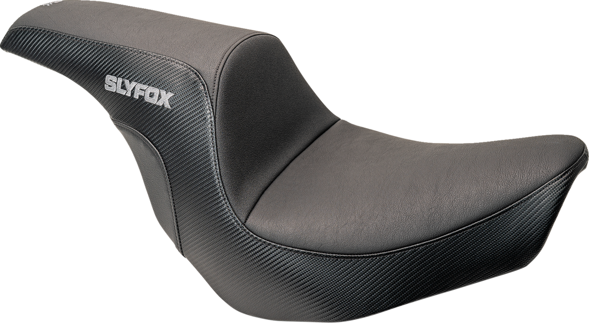 Slyfox Lowrider Drifter Seat - Gray Logo - Smooth Vinyl - Carbon Fiber - FXLR/FLSB '18-'24