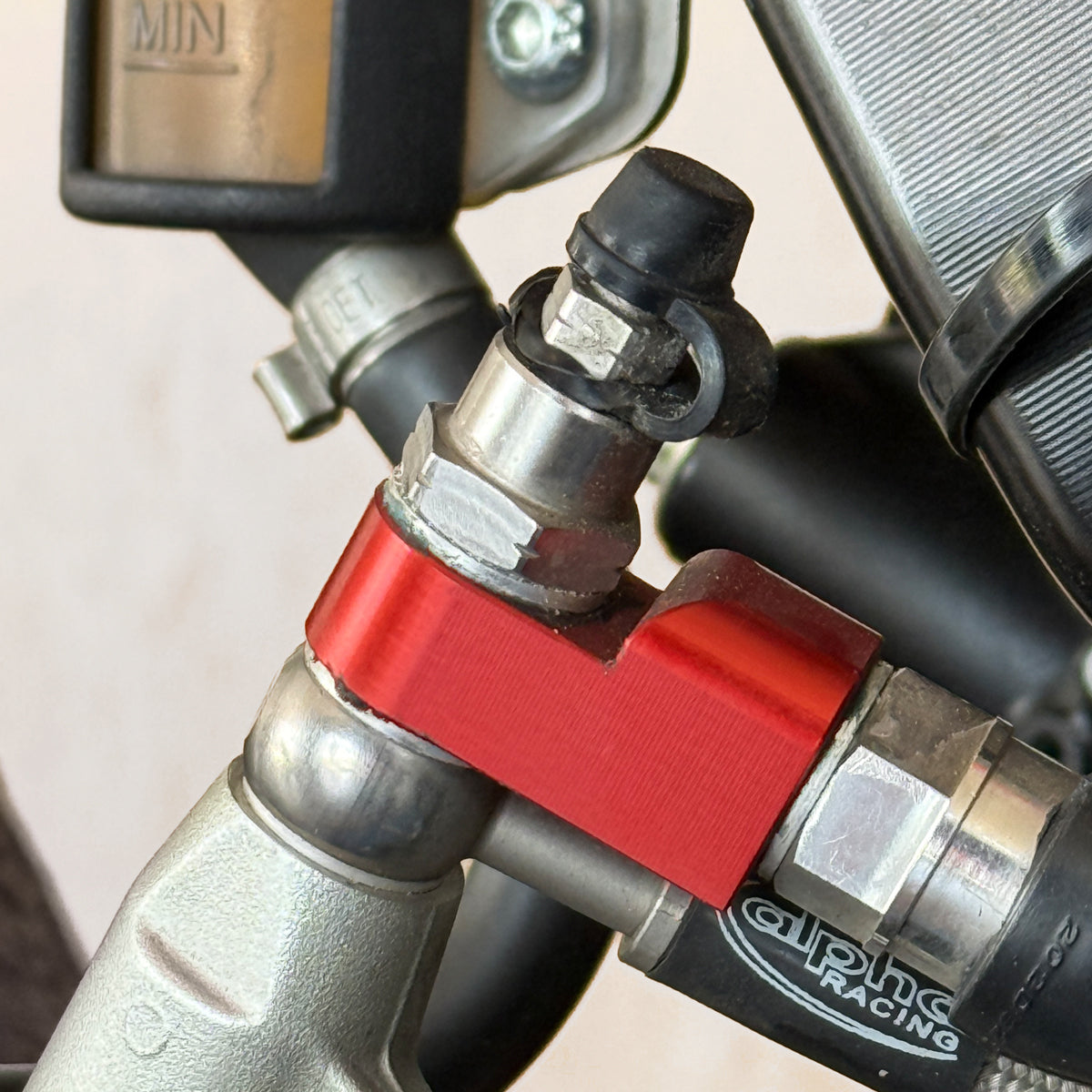 Double banjo bolt with bleed nipple M10x1.0x29 mm