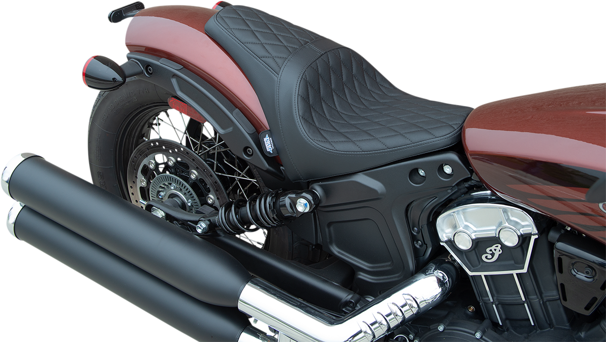 Drag Specialties Seats 3/4 Solo Seat - Black - Diamond Stitch - Scout Bobber '18-'22