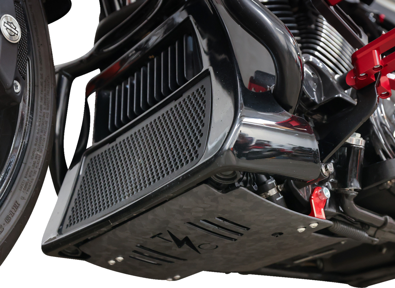 Thrashin Supply CO. Skid Plate - Carbon Fiber/Forged - With Red Brackets - FLHX/FLTRX