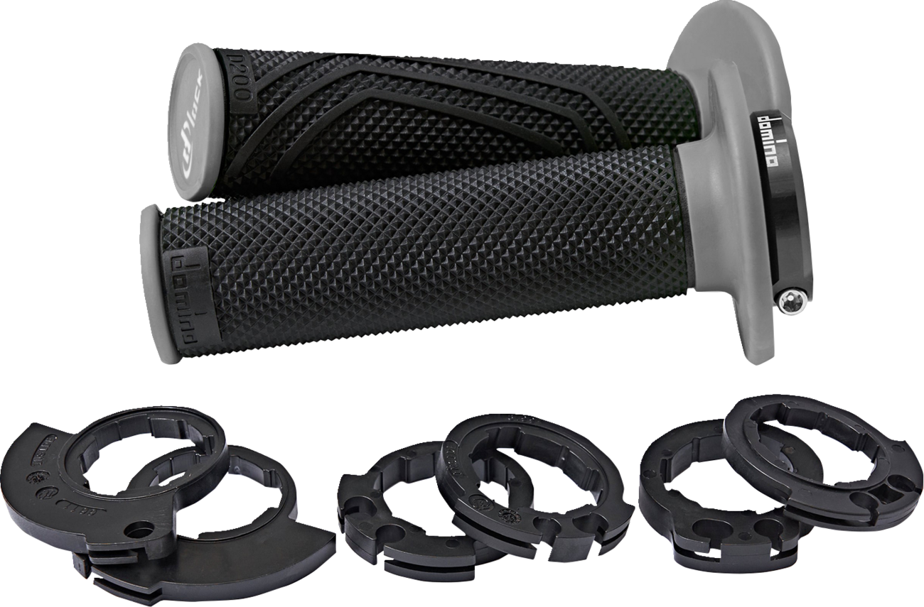 Domino D200 Lock-On Grips - Black/Gray