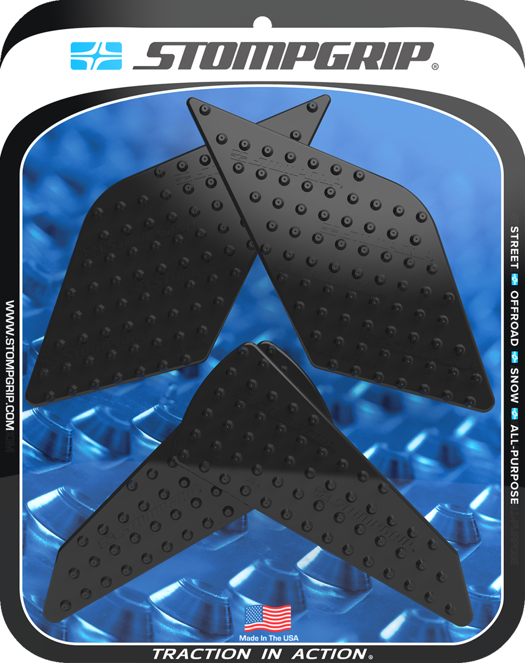 StompGrip Tank Grips - Volcano - Black - Kawasaki - Ninja '23-'25