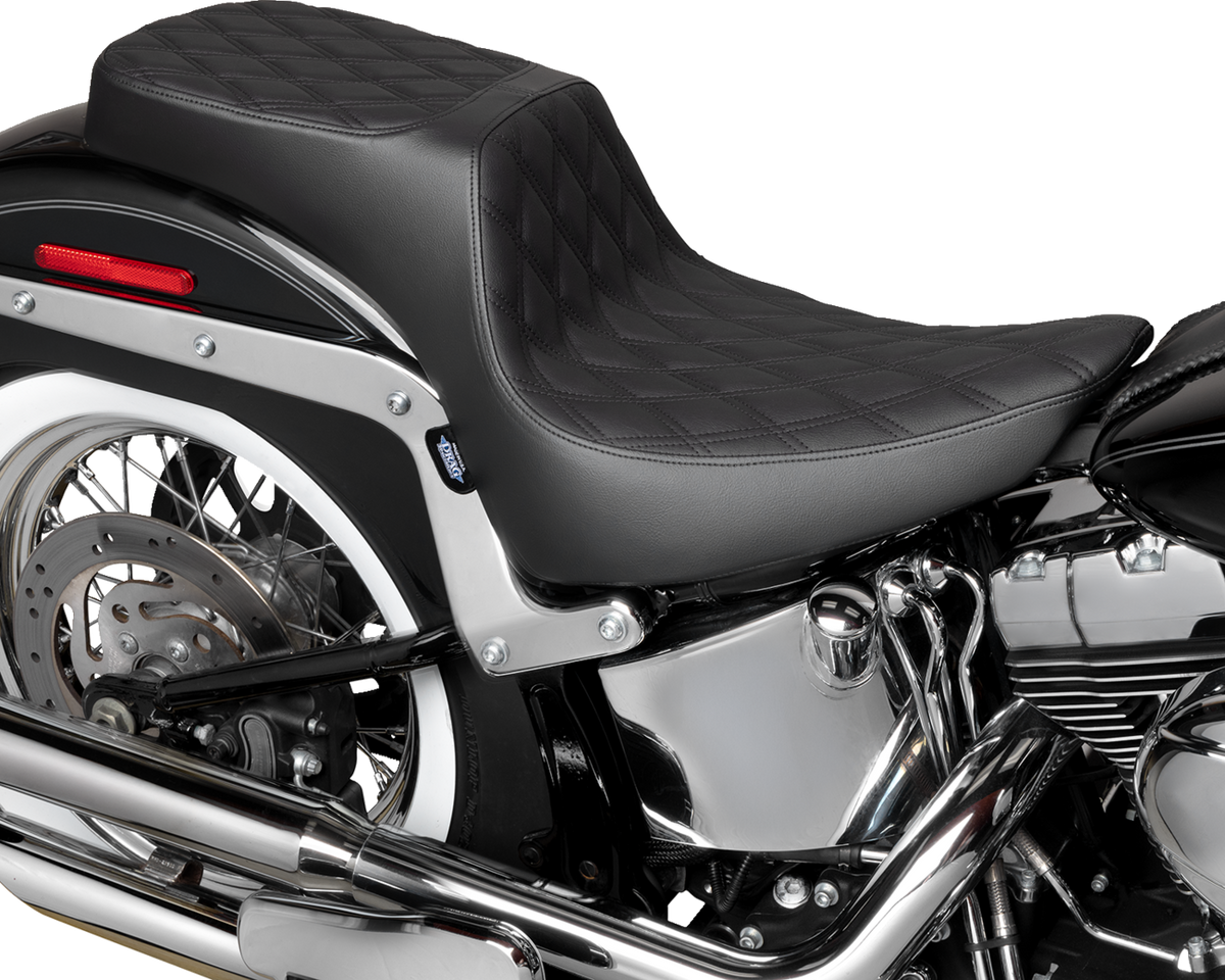 Drag Specialties Seats Performance Predator 2-Up Seat - Vinyl - Double Diamond - Black Thread - FL '00-'17