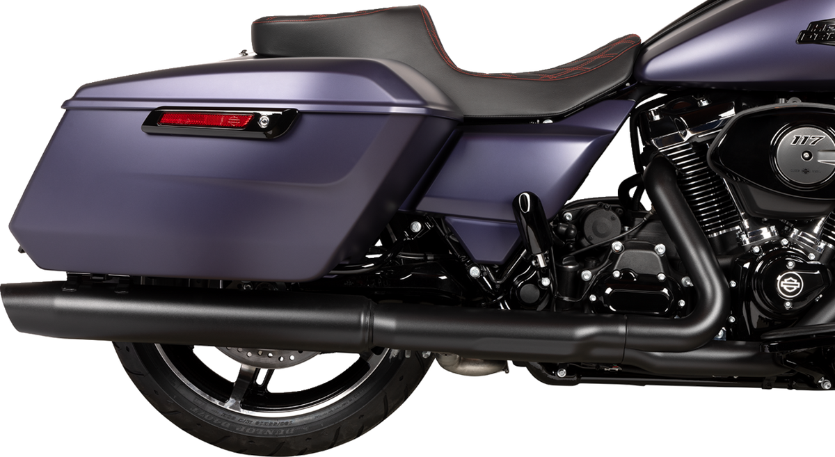 Drag Specialties Seats Predator 2-Up Seat - Vinyl - Double Diamond Red Stitch - W/O Backrest - FLT/FLH '23-'24