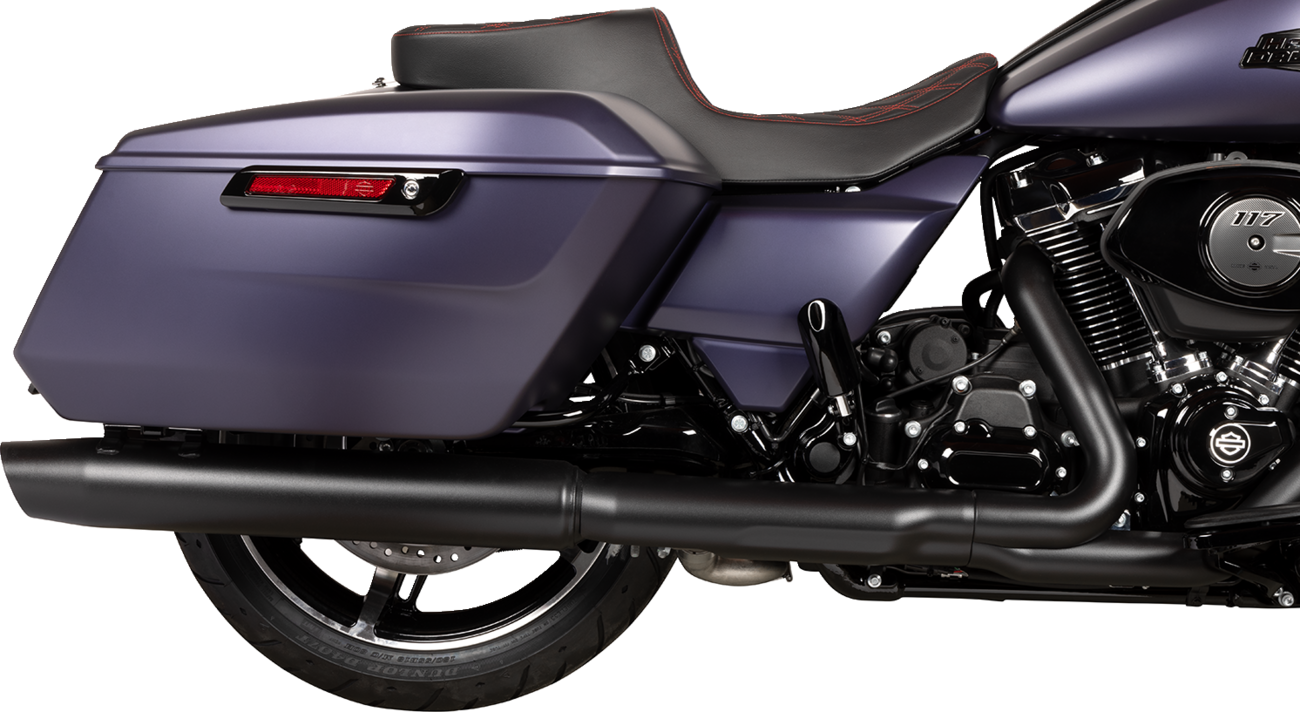 Drag Specialties Seats Predator 2-Up Seat - Vinyl - Double Diamond Red Stitch - W/O Backrest - FLT/FLH '23-'24
