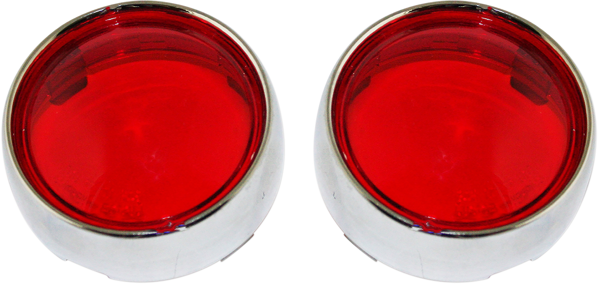 Custom Dynamics Bullet Signal Lenses - Chrome/Red