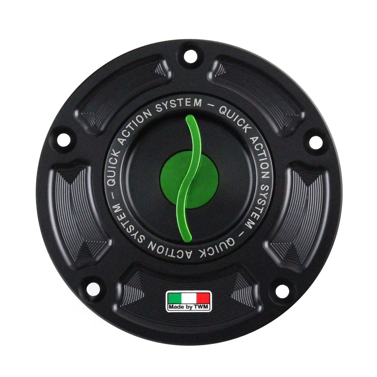 TWM CNC Aluminum Gas Cap / Fuel Cap with Green Center Cap for Honda Motorcycles