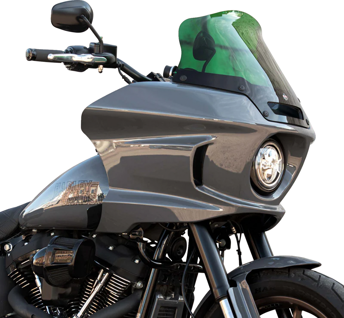 Klock Werks Kolor Flare® Windshield - 8" - Green - '22-'25 FXLRST
