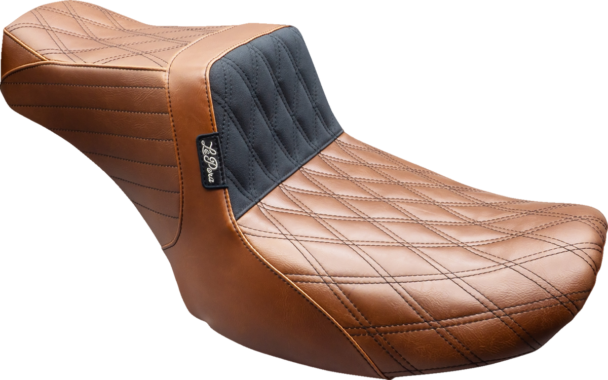 Le Pera Tailwhip Seat - Brown - Double Diamond - Black Stitch - FLT/FLH '24-'25