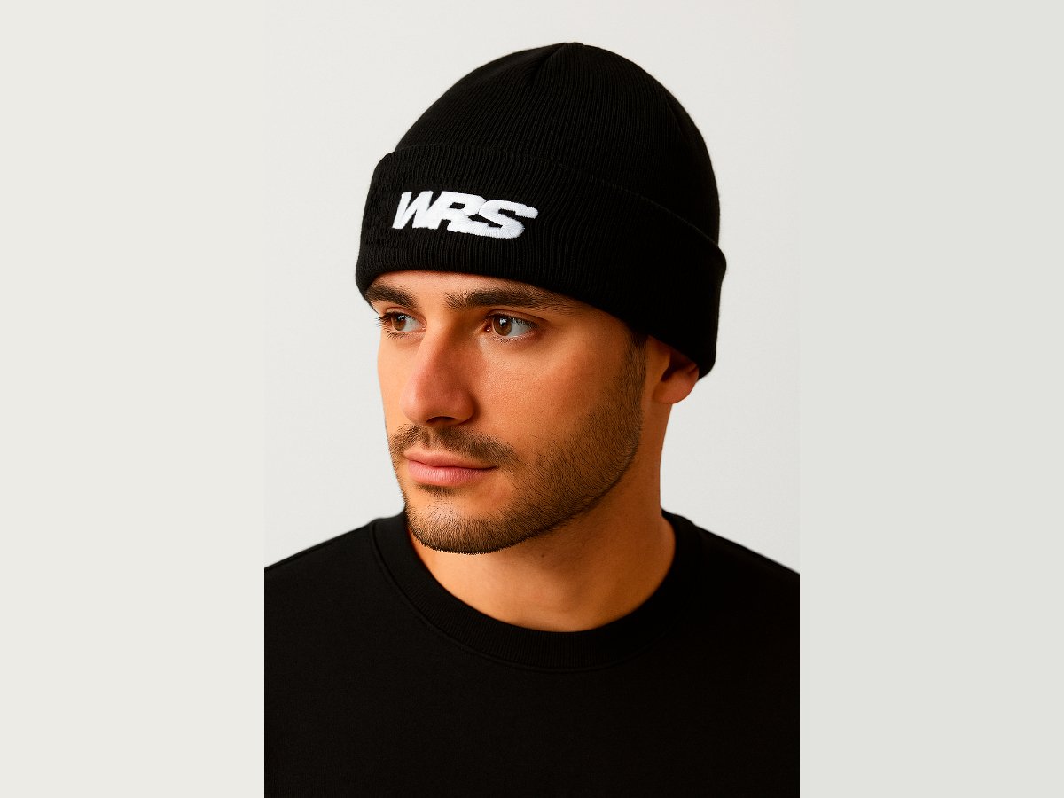 WRS Original Black Winter Hat With Embroidered Logo