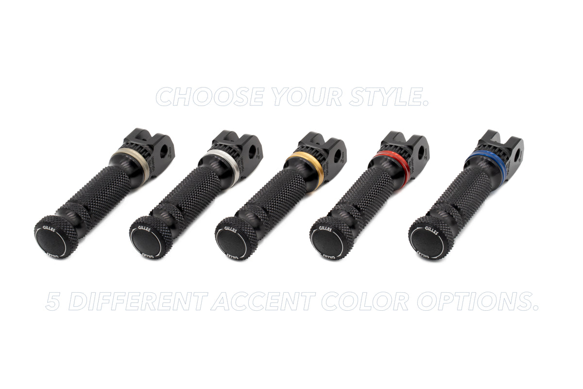 Gilles Tooling Replacement Footrests Sport, Rider, Black
