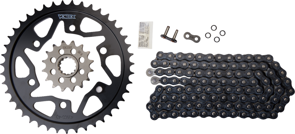 Vortex Chain And Sprocket Kit - WSS - Black - Yamaha FZ/MT-07/XSR700