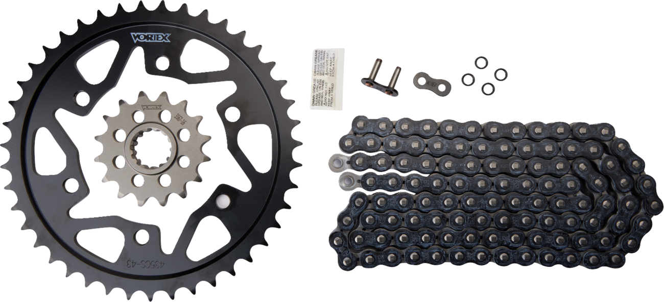 Vortex Chain And Sprocket Kit - WSS - Black - Yamaha FZ/MT-07/XSR700
