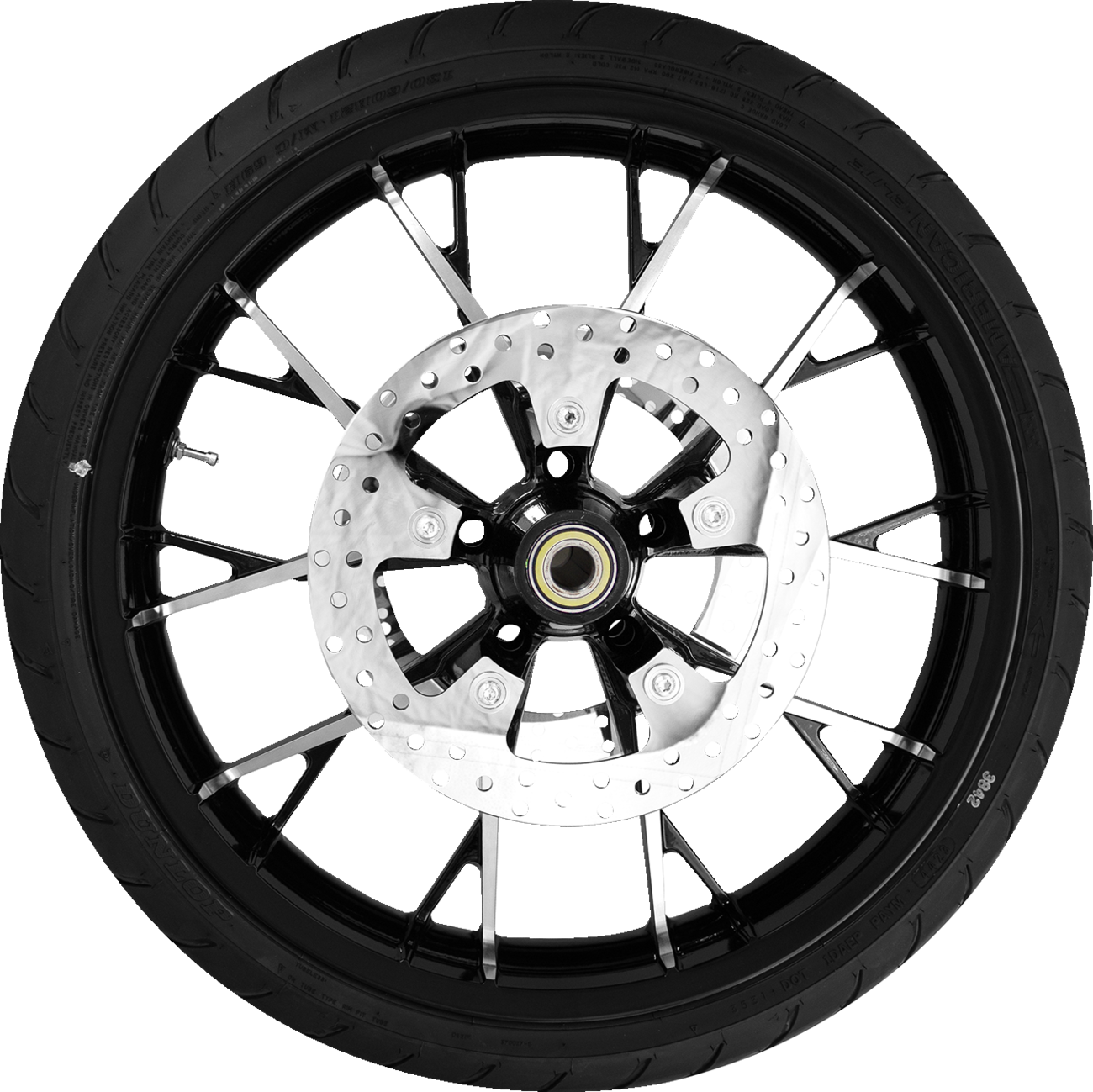 Coastal Moto Marlin Front Wheel - Black Cut (21") | Rotors (11.8") | Dunlop AE2 Tire (130/60b21)