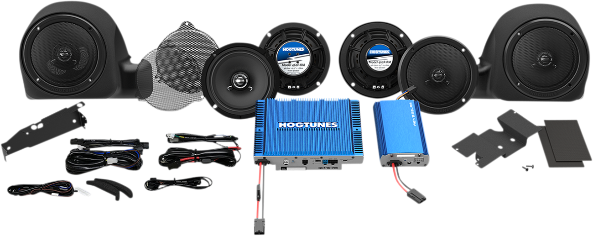 Hogtunes Speaker/Dual Amplifier Kit - '14-'24 FLHT/FLTR