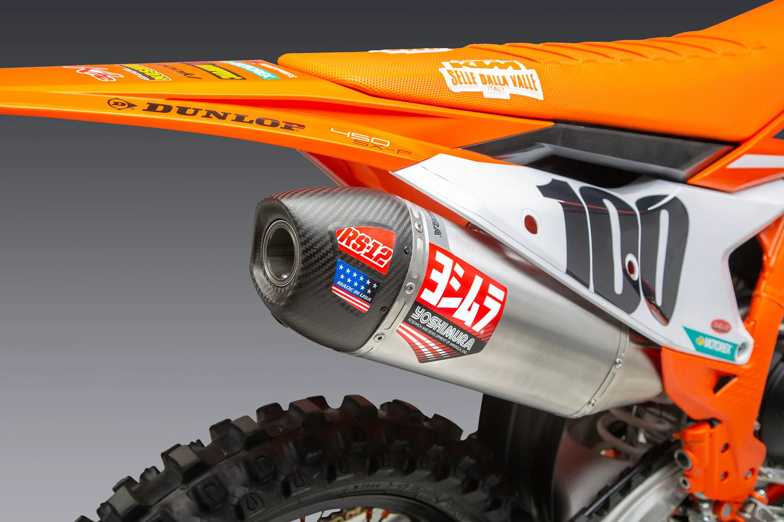 Yoshimura KTM 450sx-F FE 22-26/Husqvarna FC450 RE 22-26 RS-12 Stainless Full Exhaust, W/ Aluminum Muffler