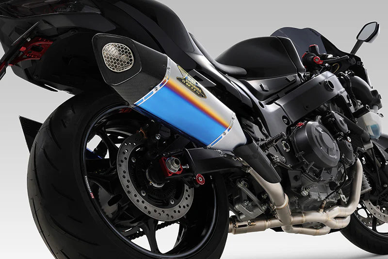 Yoshimura HAYABUSA 2021-23 JMCA RACE R-11Sq R TITANIUM FULL SYSTEM WITH TITANIUM BLUE SLEEVE
