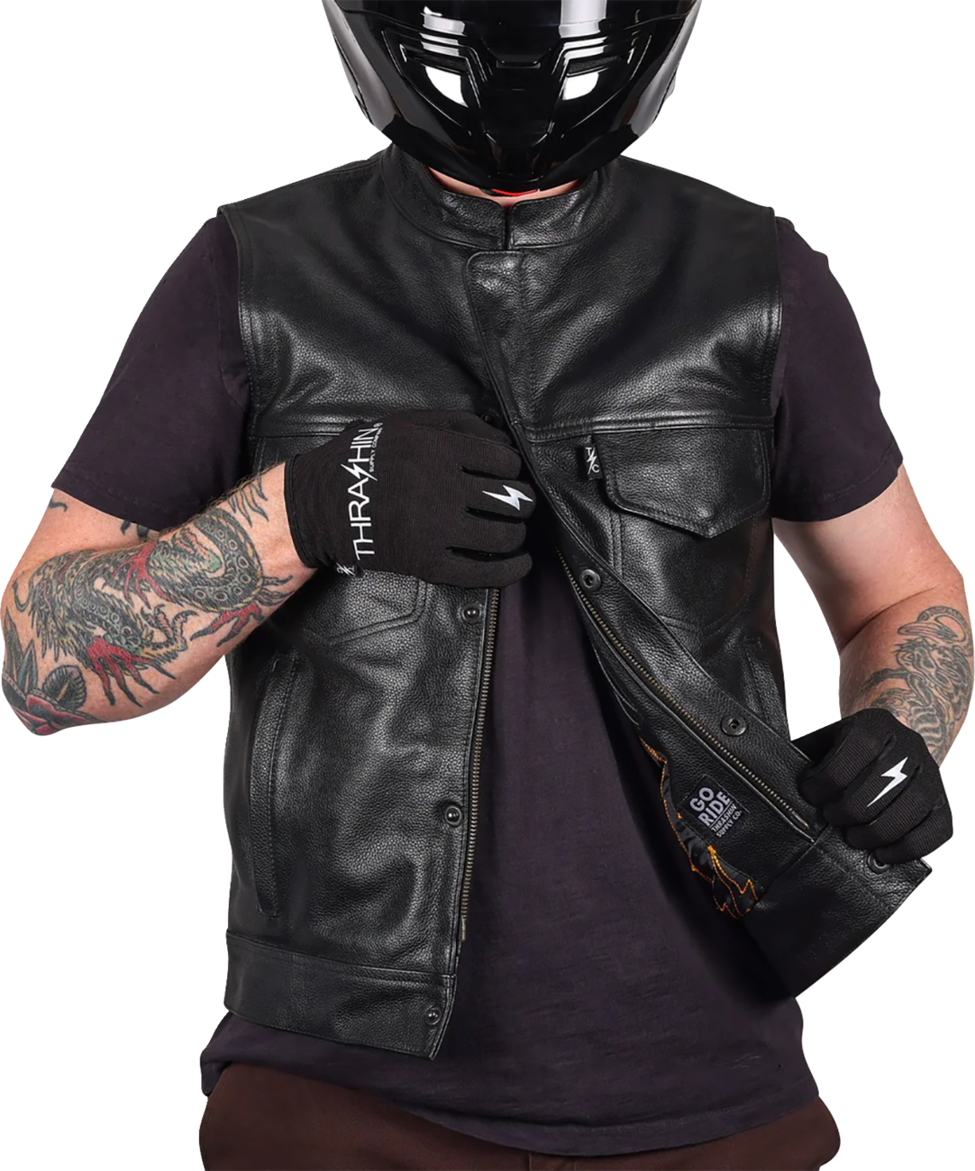 Thrashin Supply CO. Mulholland Leather Riding Vest