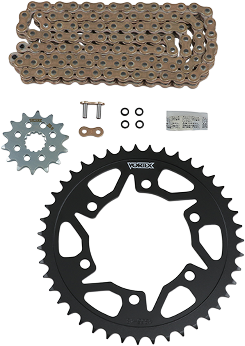Vortex Chain And Sprocket Kit - WSS - Gold - Yamaha YZF-R3/MT-03