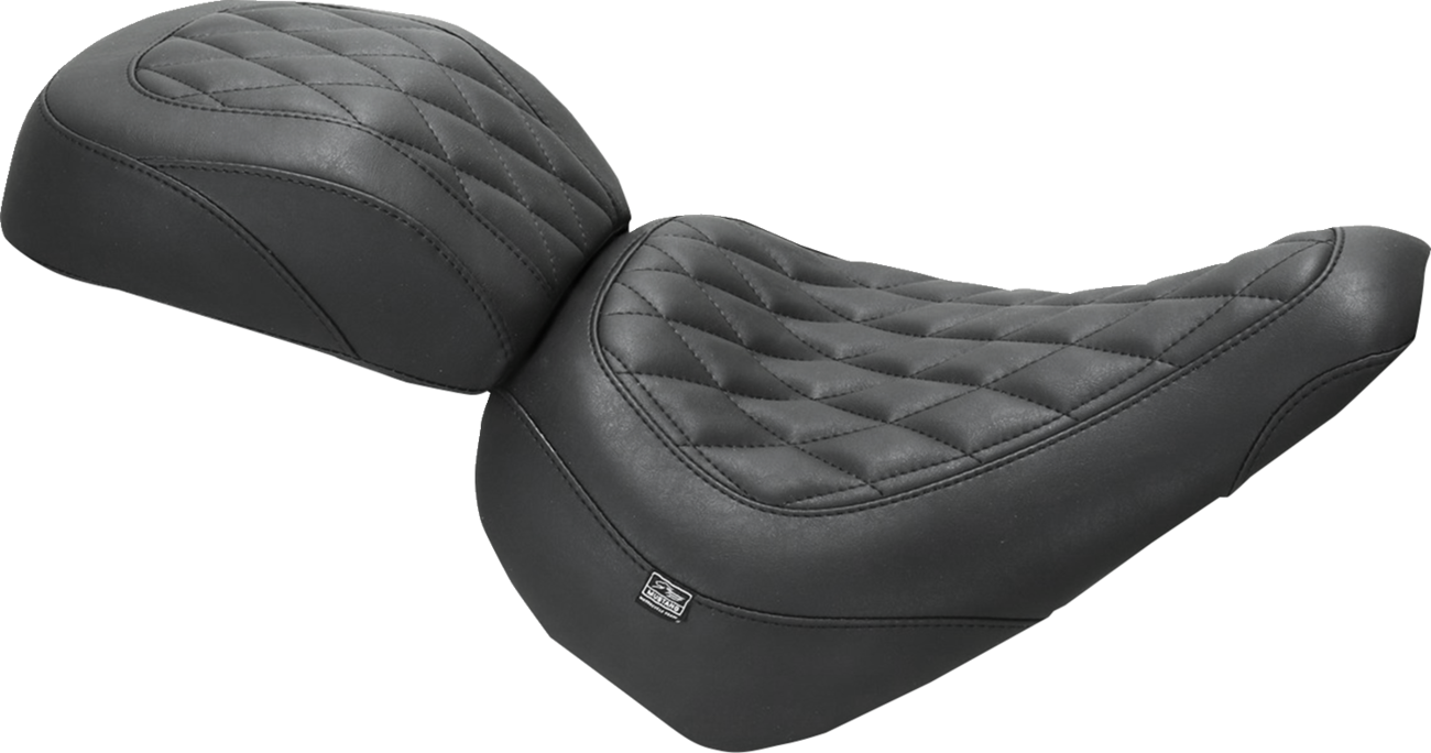 Mustang Wide Tripper™ Solo Seat - No Backrest - Diamond - Black Stitch - FXBR '23-'25