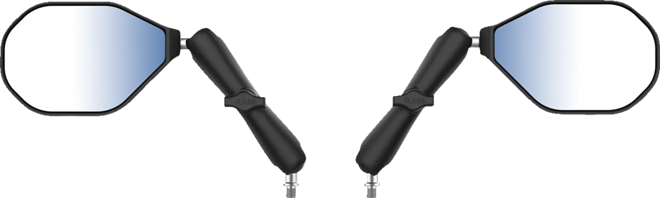 RAM Mounts Tough-Mirror™ - Side View - Oval - Black - Left/Right - Long Arm