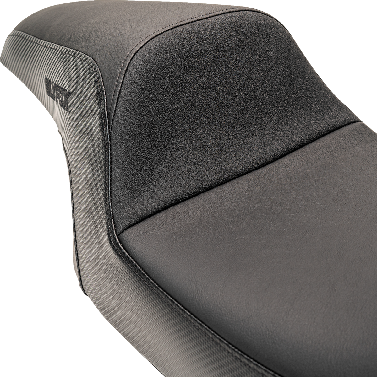 Slyfox Drifter Seat - Black Logo - Smooth Vinyl - Carbon Fiber - FL '08-'23