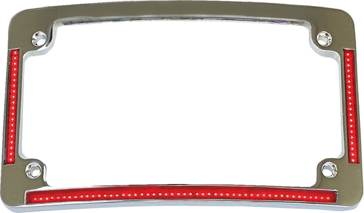 Custom Dynamics Radius License Plate Frame With Auxiliary Red LEDs And Tag Illumination