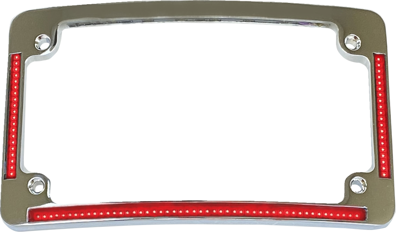 Custom Dynamics Radius License Plate Frame With Auxiliary Red LEDs And Tag Illumination