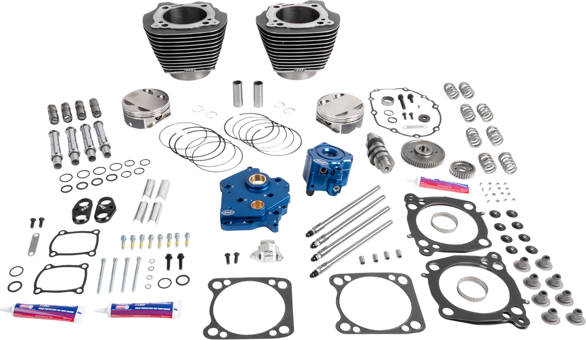 S&amp;S Cycle Power Package - Water Cooled - 496 Gear Drive - Black Granite W/Highlight - M8