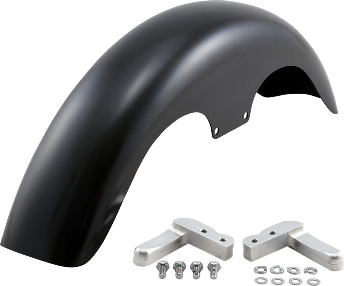 Klock Werks Klub Front Fender - Black - 19" - HD Dyna/Softail