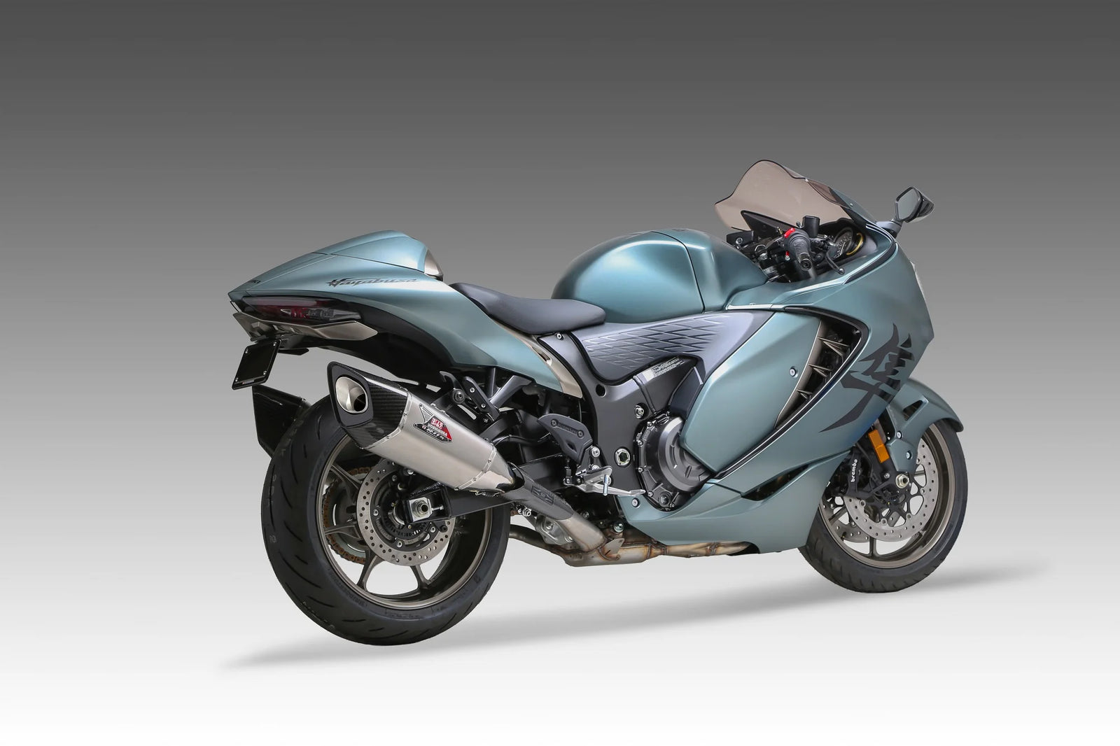 Yoshimura HAYABUSA 2021-26 Race R-11sq-R Dual Stainless Slip-On Exhaust, W/ Stainless Mufflers